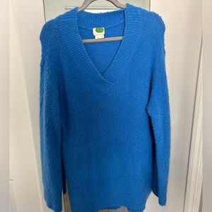 Anthropology Blue V-Neck Sweater